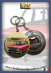 Badge / magnet / porte clé décapsuleur Renault R6 TL rouge 1971
