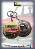Badge / magnet / porte clé décapsuleur Renault R6 TL rouge 1971