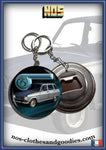 Badge / magnet / porte clé décapsuleur Renault R6 gris métallisé