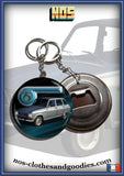 Badge / magnet / porte clé décapsuleur Renault R6 gris métallisé