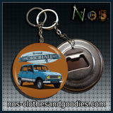 Badge /Magnet / porte clé décapsuleur Renault 4L bleue originale