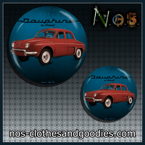 Badge/magnet/porte clé décapsuleur Renault Dauphine rouge  1961
