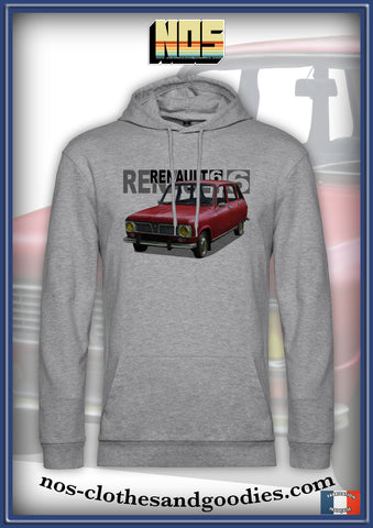 sweat capuche unisex Renault R6 TL rouge 1971