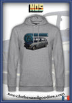 sweat capuche unisex Renault R6 gris métallisé