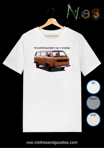tee shirt unisex VW T3 orange mandala