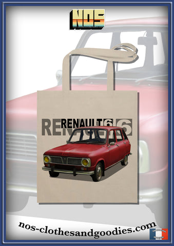 tote bag Renault R6 TL rouge 1971