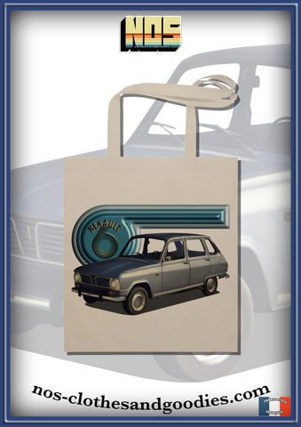 tote bag Renault R6 gris métallisé