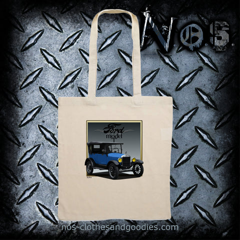 blue Ford T touring tote bag