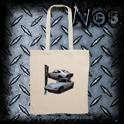 Opel GT 1900 white front/rear tote bag
