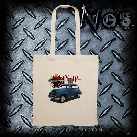 tote bag Opel olympia  bleue 1952