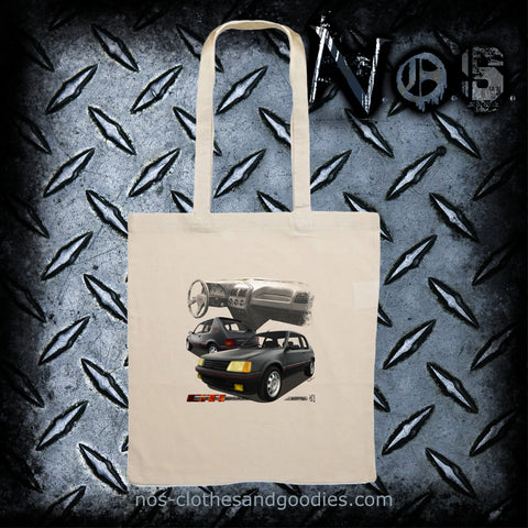 Peugeot 205 GTI black "full view" tote bag