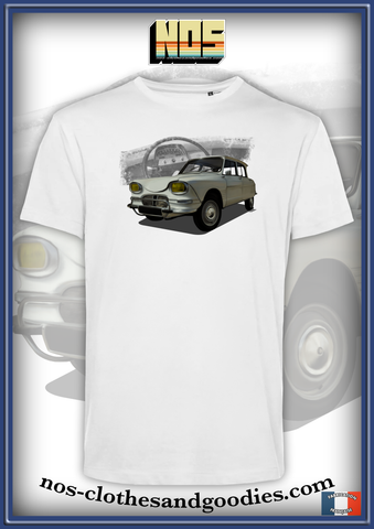 tee shirt unisex citroën Ami 6 blanche tableau de bord