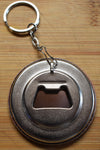 Badge / Magnet / bottle opener key ring Fiat topolino 500C gray