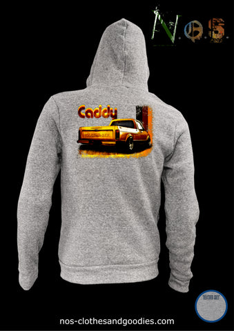 unisex hooded zip sweatshirt VW caddy orange