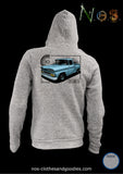 unisex hooded zip sweatshirt Chevrolet C10 blue 1960