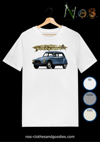 tee-shirt unisex Citroën Dyane bleue 1981