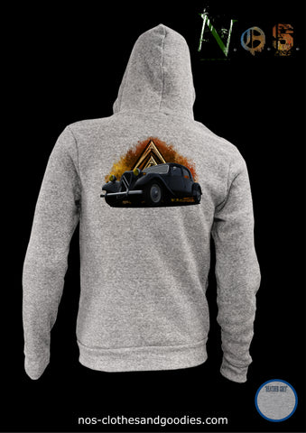 Citroën unisex zip hooded sweatshirt with black chevron traction