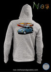 unisex hooded zip sweatshirt VW cox 1302 blue
