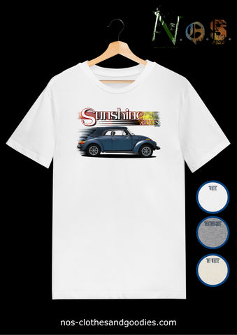 unisex t-shirt VW cox cab 1600 sunshine 1979