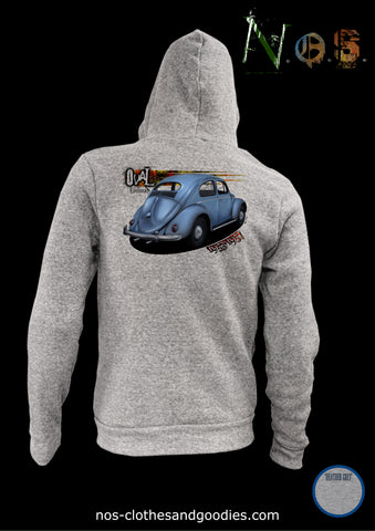 unisex hooded zip sweatshirt VW cox oval connection 1955