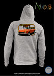 unisex hooded zip sweatshirt Fiat 124 spider