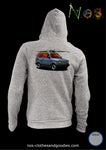 unisex hooded zip sweatshirt Fiat 126 FSM gray