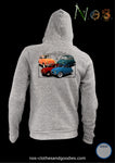 unisex hooded zip sweatshirt Fiat 500 "leggenda italianna"