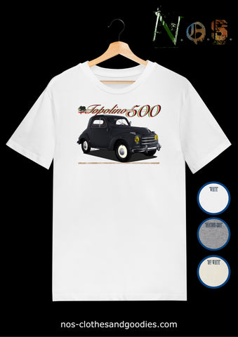 Tee shirt unisex Fiat topolino 500C grise