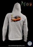 Unisex hooded zip sweatshirt Ford Fiesta MK1 rectangular headlights