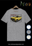 tee shirt unisex Honda Civic MK1 jaune