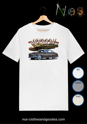 tee shirt unisex Hudson Hornet bi-ton marron 1952