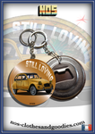 Badge/magnet/bottle opener key ring Citroën 2CV yellow Paris