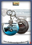 Badge/magnet/bottle opener key ring Citroën Ami 6 blue 1963 