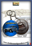 Badge/magnet/bottle opener key ring Citroën Dyane blue 1981 