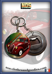 Badge / Magnet / bottle opener key ring Fiat topolino 500A red