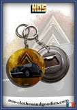 Badge /Magnet/ porte clé décapsuleur citroën traction noire chevron