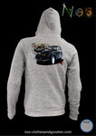 unisex hooded zip sweatshirt Peugeot 202 black