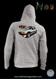 unisex hooded zip sweatshirt Peugeot 205 GTI white