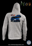 sweat zip capuche unisex Peugeot 205 bleue miami