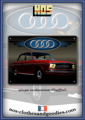 Plaque métal décorative AUDI 60 F103 rouge