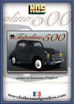 Plaque métal décorative Fiat 500 C topolino grise