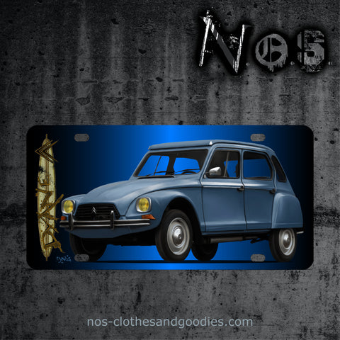 Citroën Dyane blue license plate 1981