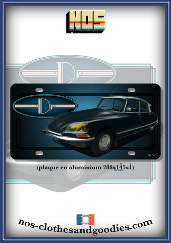 Plaque métal type immatriculation us Citroën DS 21 Pallas