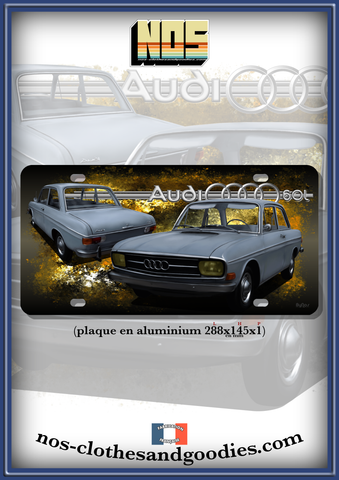 Plaque métal type immatriculation US Audi 60 L bleu gris