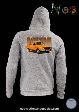 Sweat shirt zip capuche unisex Renault 12 Orange