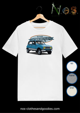 tee shirt  Renault 4L bleu originale