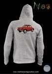 Unisex hooded zip sweatshirt Renault Dauphine 1961 red
