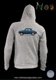 Unisex hooded zip sweatshirt Renault Dauphine 1961 profile