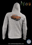 Sweat shirt zip capuche unisex Renault Dauphine ondine