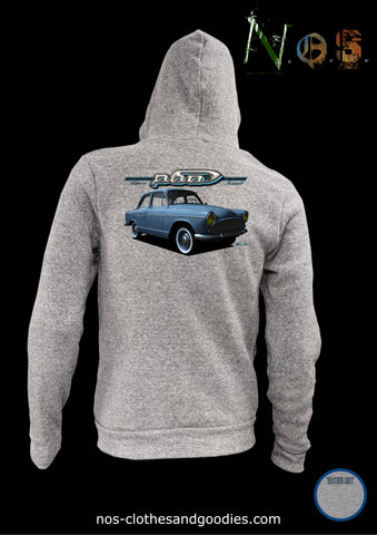 Unisex hooded zip sweatshirt Simca Aronde P60 blue 1960